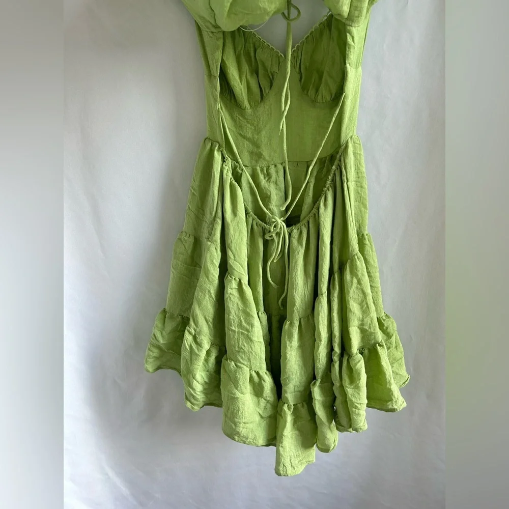 Princess Polly Light Green Sun Dress - Picture 3 of 7
